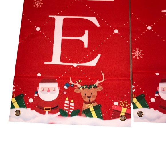 NWT HELLO WELCOME MERRY CHRISTMAS OUTDOOR BANNERS - Picture 5 of 5
